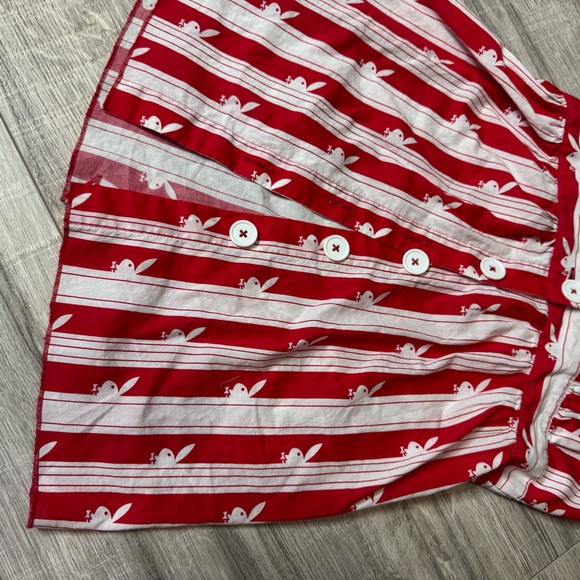 Playboy halter tank top striped white red buttons pin up girl rabbit heads RARE - Picture 8 of 11